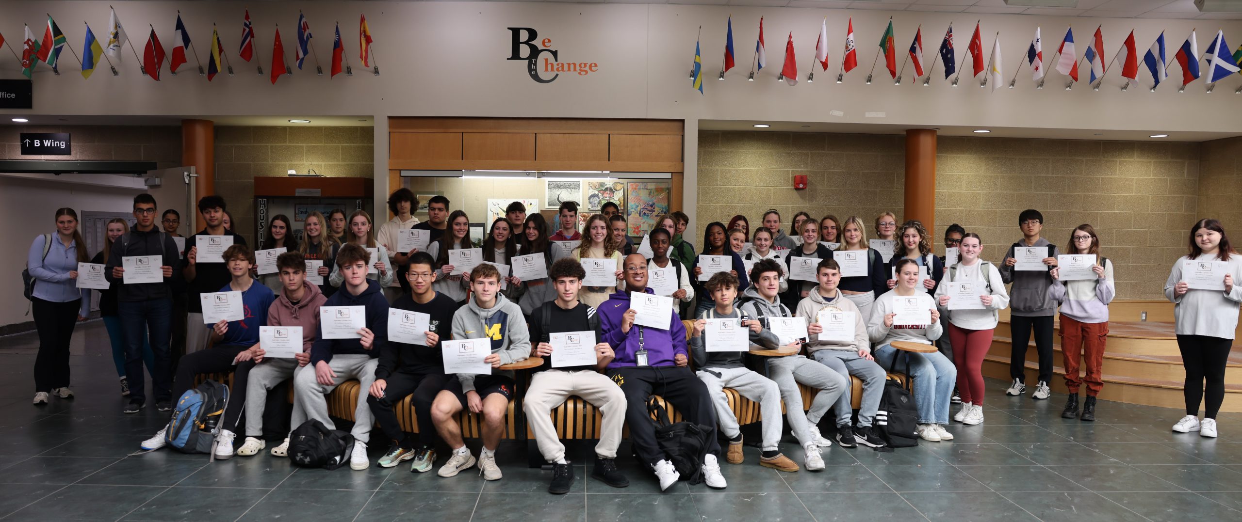 group of students pose for photo